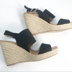 DV | black leather rope wedges